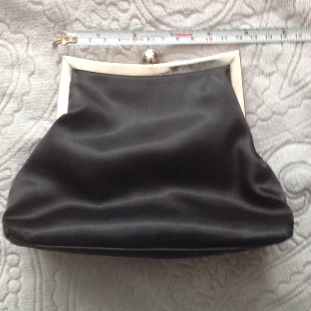 Black Satin rayon purse with 2 straps
